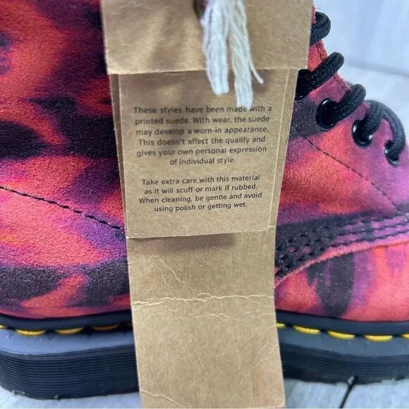 NEW Dr. Martens Docs 1460 Tie Dye Pink Suede Leather Combat Boots Women’s Size 5 - Picture 11 of 11